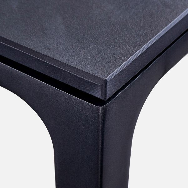 Stone Top Dining Table Rectangle Contemporary Table with 4 Legs in Black Clearhalo 'Dining Tables & Seating' 'Dining Tables' 'dining_table' 'furn' 'furn_dining_table' 'Furniture' 'furniture_dining_table' 'Kitchen & Dining Furniture' 'kitchen' 'kitchen_dining_table' 1200x1200_b9e4fcbc-4bce-43db-9cf9-b0545e398f23