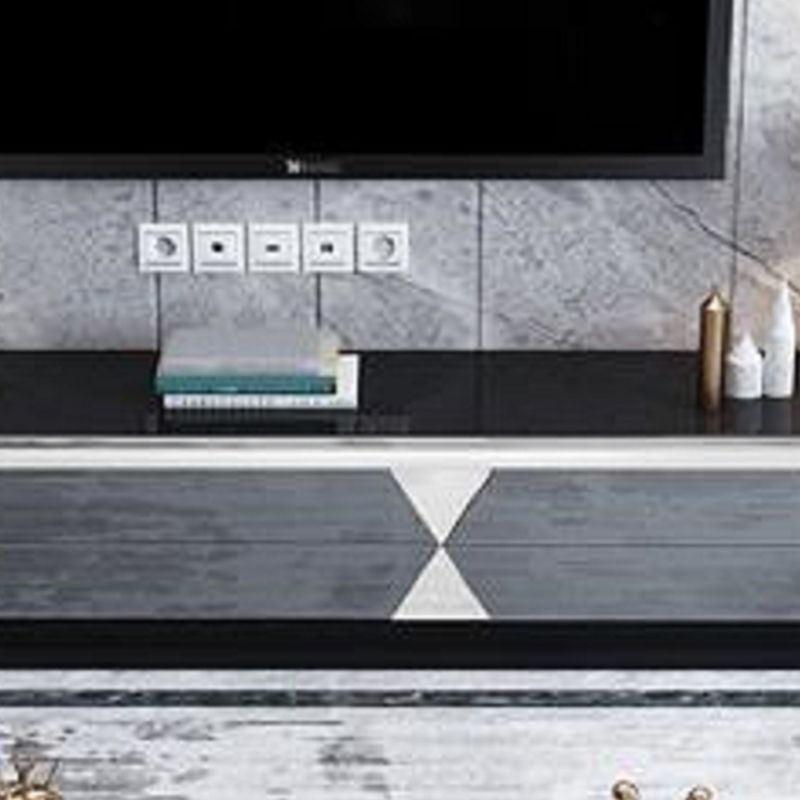 Glass and Wood TV Console Gorgeous Style Home Closed Black TV Stand Console Clearhalo 'furn' 'furn_tv_stands_entertainment_centers' 'Furniture' 'Living Room Furniture' 'TV Stands & Entertainment Centers' 'TV Stands & Media Storage Furniture' 'tv_stands_entertainment_centers' 1200x1200_b9e53960-e7fc-4395-a136-e41b406e9b19