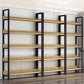 Metal and Wooden Shelf Bookcase Open Modern Brown Book Shelf for Office Clearhalo 'Bookcases' 'furn' 'furn_bookcases' 'Furniture' 'Office Furniture' 1200x1200_b9e69afc-85fa-4621-bc19-b75ae6a40105