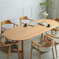 Natural Solid Wood Dining Site Table Oval Modern Double Pedestal Dining Table