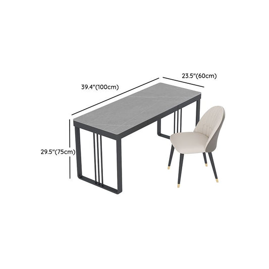 Forme rectangulaire Bureau contemporain Bureau en pierre Tâche de tâche avec 2 jambes pour la maison