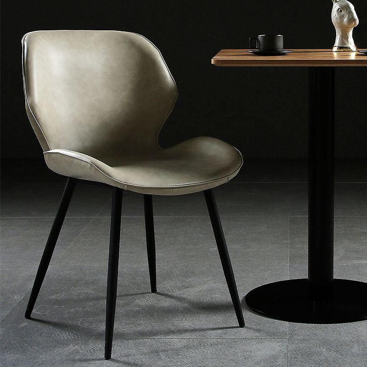 PU Leather Scandinavian Side Chair Wingback Matte Finish Dining Chair(Set of 4) Clearhalo ' kitchen&dining_furn' 'Dining Chairs' 'Dining Tables & Seating' 'dining_chair' 'furn' 'furn_dining_chair' 'Furniture' 'furniture_dining_chair' 'Kitchen & Dining Furniture' 'kitchen' 1200x1200_b9ebb5ec-b806-49c1-871d-80ffa0a9c5ee