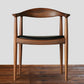 Modern Ash Open Arm Chair Matte Finish Faux Leather Dining Chair