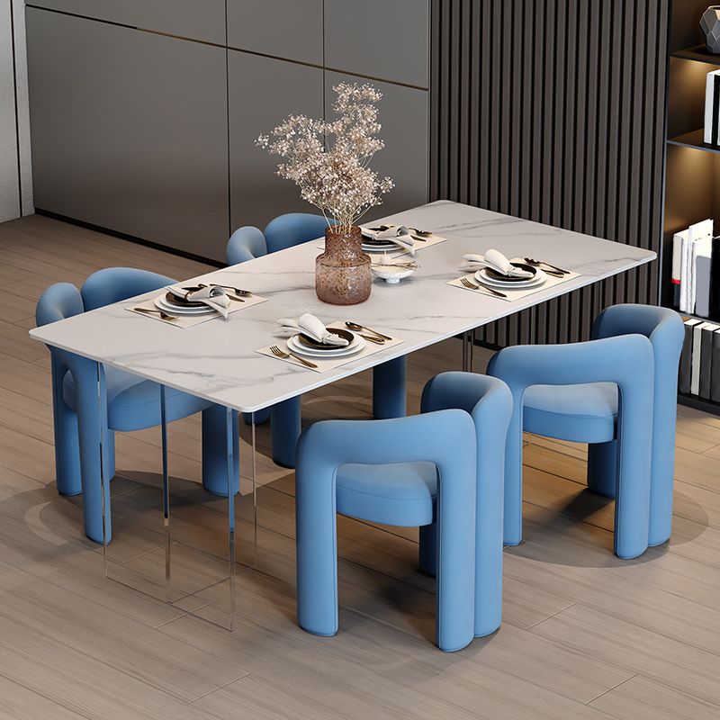 モダンなスタイルの布張りダイニングチェアオープンバックダイニングアームチェア