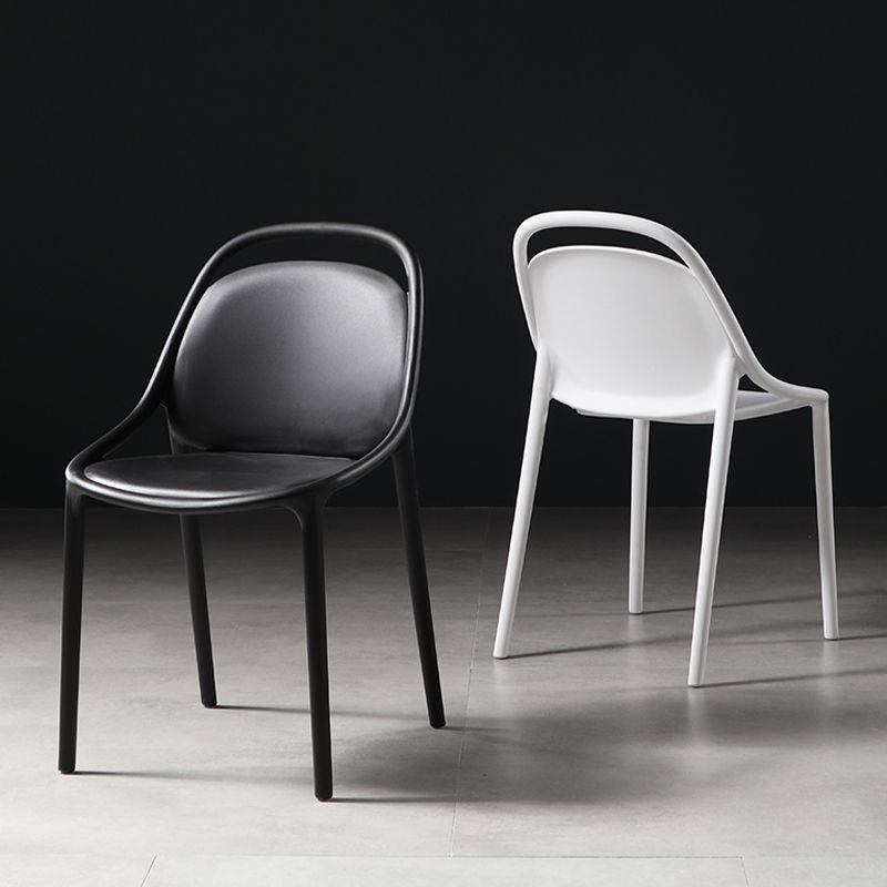 Modern Style Stackable Chairs Dining Armless Chairs with Plastic Legs for Kitchen Clearhalo ' kitchen&dining_furn' 'Dining Chairs' 'Dining Tables & Seating' 'dining_chair' 'furn' 'furn_dining_chair' 'Furniture' 'furniture_dining_chair' 'Kitchen & Dining Furniture' 'kitchen' 1200x1200_b9ee0052-9b0a-4395-91f2-805b18c02750