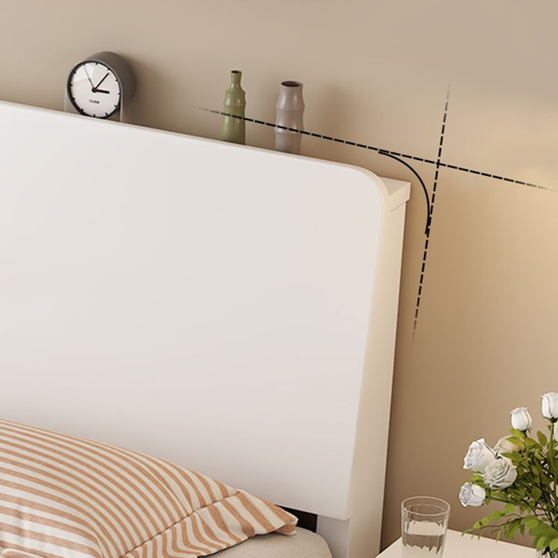 Solid Wood Standard Bed Modern White Bed Frame with Headboard Clearhalo 'Bedroom Furniture' 'Beds' 'furn' 'furn_beds' 'Furniture' 1200x1200_b9ef6cb3-3be8-423e-a926-67ba3adc9cb8