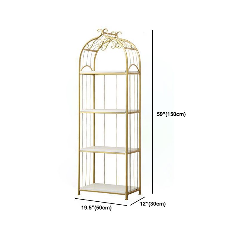 Estantería de estantería moderna de oro Etagere Metal Open Bookcase para sala de estar