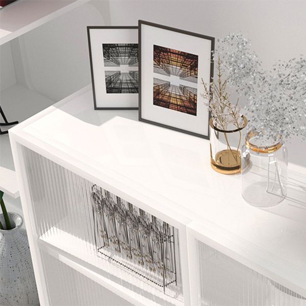 Glam Living Room Buffet 35.5"H Metal Glass Doors Sideboard for Kitchen Clearhalo 'buffet_sideboard' 'Buffets & Sideboards' 'furn' 'furn_buffet_sideboard' 'Furniture' 'Kitchen & Dining Furniture' 1200x1200_b9f198b6-72f1-4ad3-b3ca-dad0f9aec9c9
