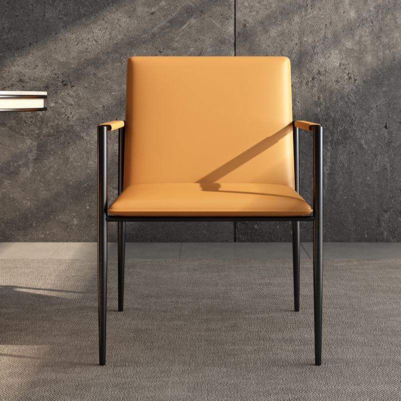 Industrial Upholstered Arm Chair Metal Legs Parsons Dining Chair Clearhalo 'Dining Chairs' 'Dining Tables & Seating' 'dining_chair' 'furn' 'furn_dining_chair' 'Furniture' 'Kitchen & Dining Furniture' 1200x1200_b9f255ca-1c2c-4e4d-b808-5464f804e5d9