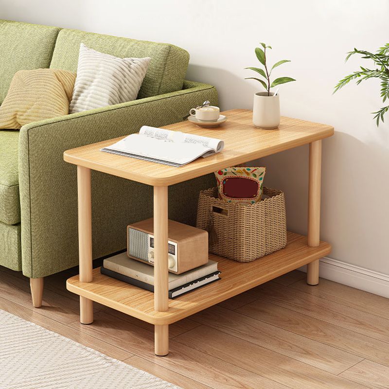Modern Style Side End Snack Table Wooden with Storage End Table