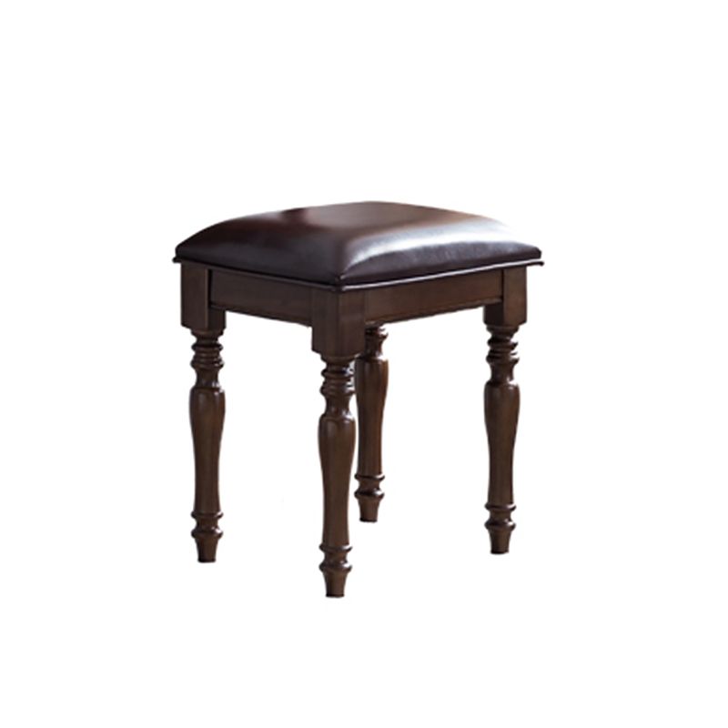 Mesa de tocador de madera de 23.6 "W Juego de mesa de maquillaje de tocador de 1 cañón con espejo y taburetes