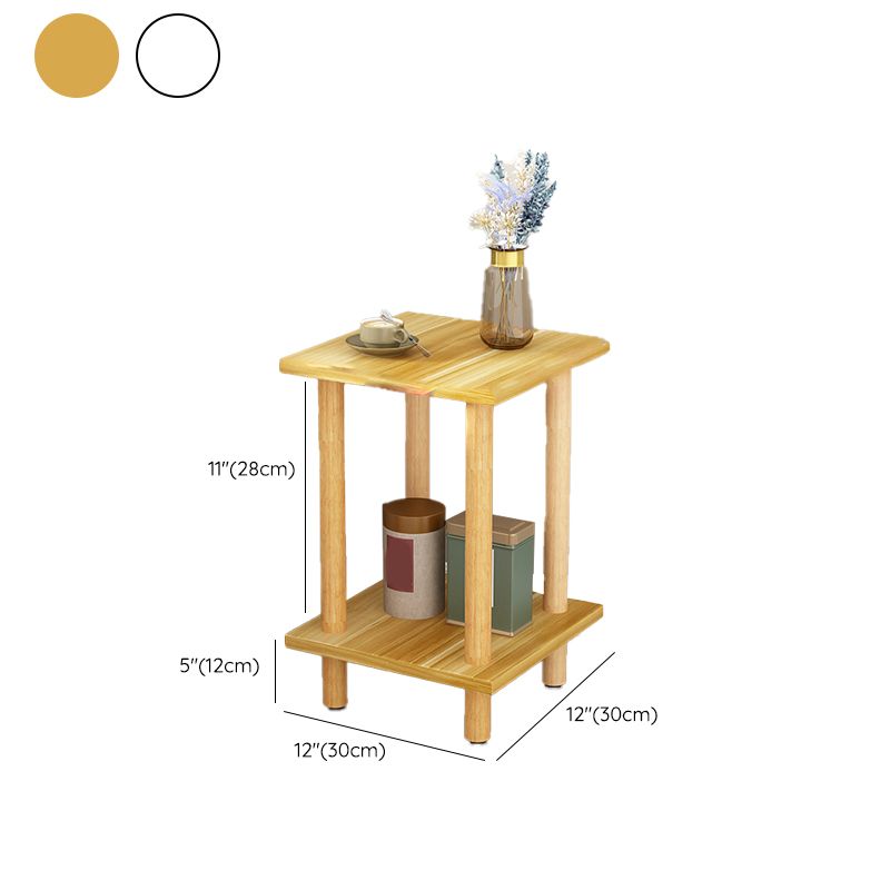 Madera de madera de 4 patas Fin de la mesa del extremo lateral moderno con estante