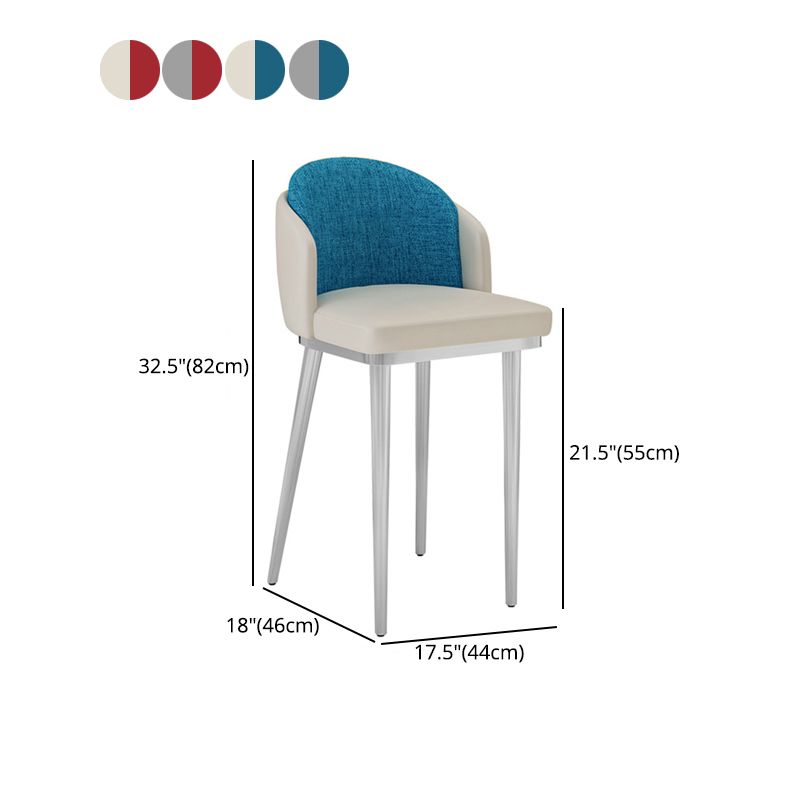 Nordic Design Upholstered Bar Stools for Home Armless Low Back Stools with Cushion Clearhalo 'Bar Furniture' 'Bar Stools' 'bar_stools' 'furn' 'furn_bar_stools' 'Furniture' 'furniture_bar_stools' 'Kitchen & Dining Furniture' 1200x1200_b9f56cf6-bc78-43c4-8e5b-01cc52962894