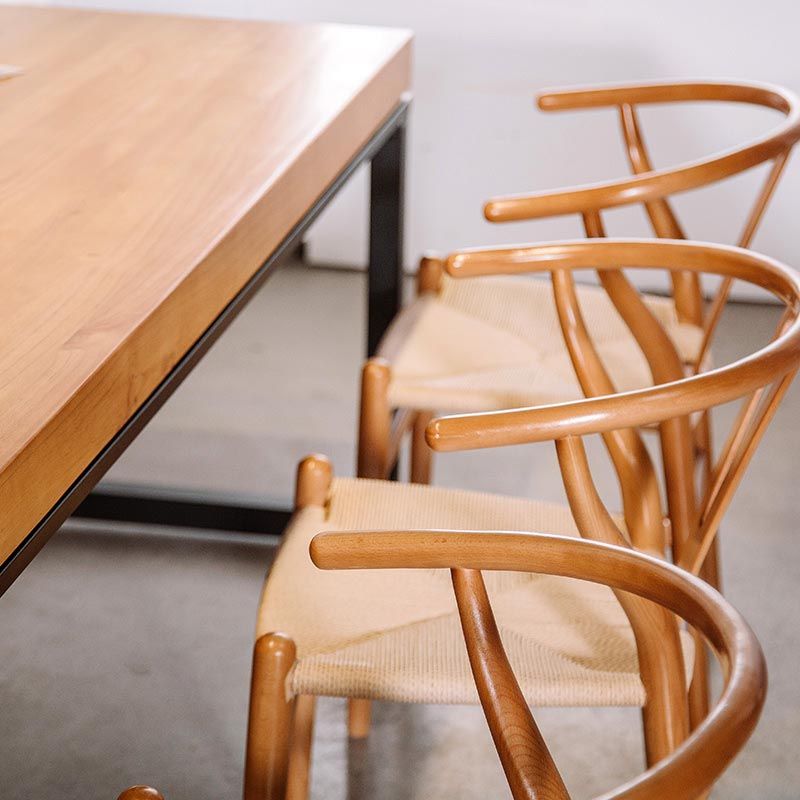 Industrial Rectangle Dining Room Table Natural Solid Wood Trestle Base Dining Table Clearhalo 'Dining Tables & Seating' 'Dining Tables' 'dining_table' 'furn' 'furn_dining_table' 'Furniture' 'furniture_dining_table' 'Kitchen & Dining Furniture' 1200x1200_b9f8305d-f945-47c0-88cf-d8655a74e24c