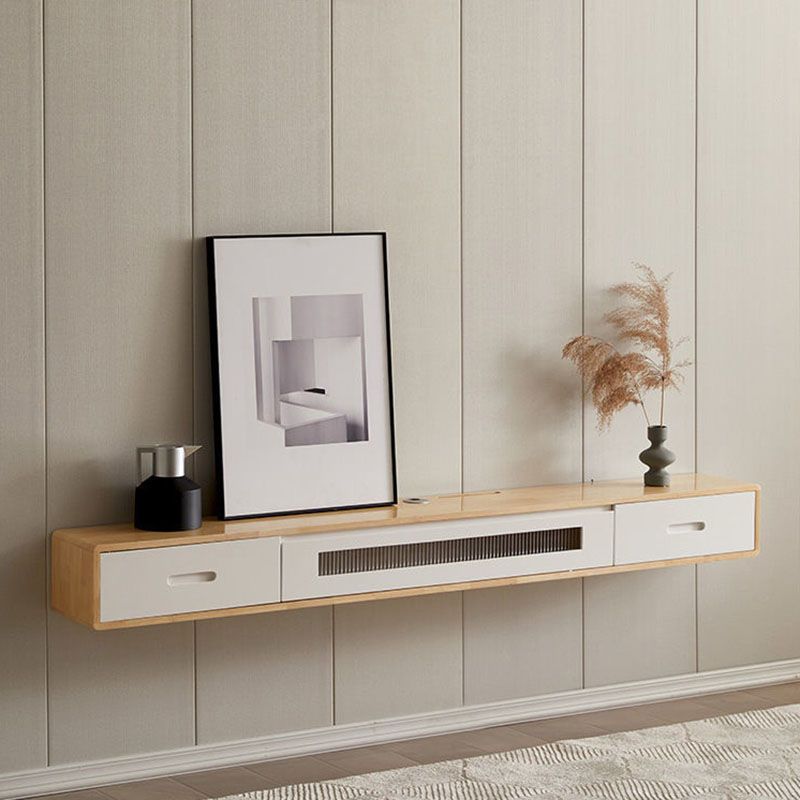 Console TV contemporanea Console multimediale TV in legno massello con cassetti