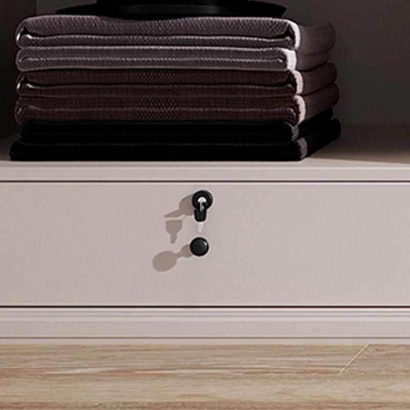 White Modern High Gloss Armoire Wood Armoire with Shelves and Drawers Storage Cabinet Clearhalo 'Armoires & Wardrobes' 'armoires_wardrobes' 'Bedroom Furniture' 'furn' 'furn_armoires_wardrobes' 'Furniture' 1200x1200_b9f9cdc8-dcd1-4d5f-9d27-4102ee1d9911