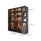 Modern Glass Wardrobe Cloth Rod Included Wardrobe Closet without Light Clearhalo 'Armoires & Wardrobes' 'armoires_wardrobes' 'Bedroom Furniture' 'furn' 'furn_armoires_wardrobes' 'Furniture' 1200x1200_b9fcf36d-737c-4e7a-bd19-c81c84268e35