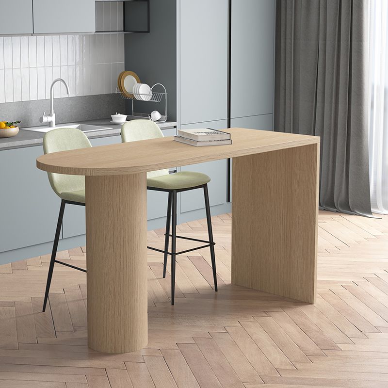 Industrial 41.3"H Bar Table Wood Specialty Top Bistro Table with Double Pedestal Clearhalo 'Bar Furniture' 'Bar Tables' 'bar_tables' 'furn' 'furn_bar_tables' 'Furniture' 'furniture_bar_tables' 'Kitchen & Dining Furniture' 'kitchen&dining_furn' 'kitchen' 1200x1200_b9fec41c-10f2-4568-b30e-f91bd893bd06
