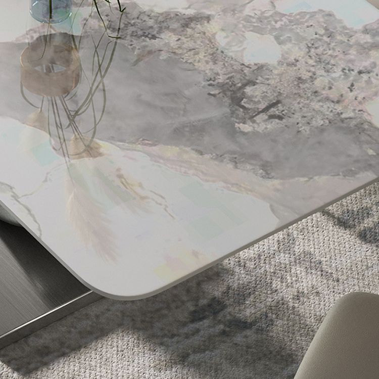 Nordic 1/4/5/7 Pieces Rectangle Dining Set Sintered Stone Top Table with Leather Chairs Clearhalo 'Dining Room Sets' 'Dining Tables & Seating' 'dining_room_set' 'furn' 'furn_dining_room_set' 'Furniture' 'furniture_dining_room_set' 'Kitchen & Dining Furniture' 'kitchen&dining_furn' 'kitchen' 1200x1200_b9ffea28-0264-4796-a527-bb2e401ff372