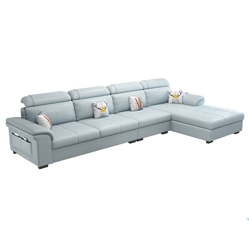 Ultra-Modern Sewn Pillow Back Pillow Top Arm Sofa with Storage and Slipcovered Clearhalo 'furn' 'furn_sectionals' 'Furniture' 'furniture_sectionals' 'kitchen' 'kitchen_sectionals' 'Living Room Furniture' 'Sectionals' 1200x1200_ba01d75f-3c9d-4808-98b5-59e190c14d5e