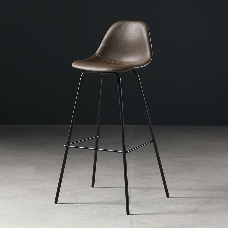 Contemporary Matte Finish PU Leather Barstool Footrest Restaurant Stool Clearhalo 'Bar Furniture' 'Bar Stools' 'bar_stools' 'furn' 'furn_bar_stools' 'Furniture' 'furniture_bar_stools' 'Kitchen & Dining Furniture' 1200x1200_ba02c071-e677-47d3-93ed-bfde6abf4eb0