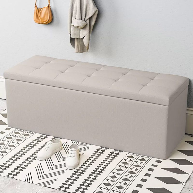 15.7" W 15.7" H Modern Seating Bench Faux Leather Bench with Flip Top Clearhalo 'Benches' 'Chairs & Seating' 'furn' 'furn_benches' 'Furniture' 'Living Room Furniture' 1200x1200_ba03970a-ce9c-4a38-98fc-4f8052b67006