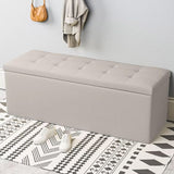 15.7" W 15.7" H Modern Seating Bench Faux Leather Bench with Flip Top Clearhalo 'Benches' 'Chairs & Seating' 'furn' 'furn_benches' 'Furniture' 'Living Room Furniture' 1200x1200_ba03970a-ce9c-4a38-98fc-4f8052b67006