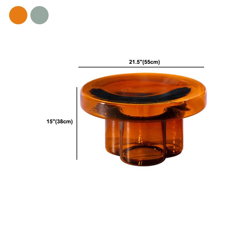 Tabella di accento laterale in vetro rotondo contemporaneo tavolo laterale.