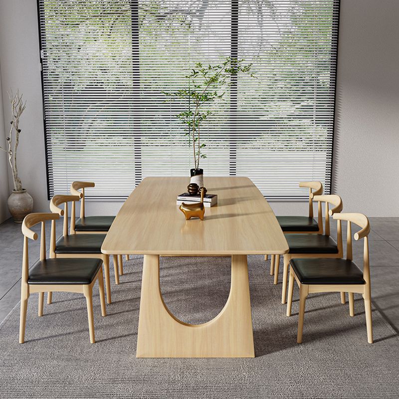 Modern 1/2/4/7 Pieces Dining Set Rectangle Pine Wood Dining Table for Dining Room