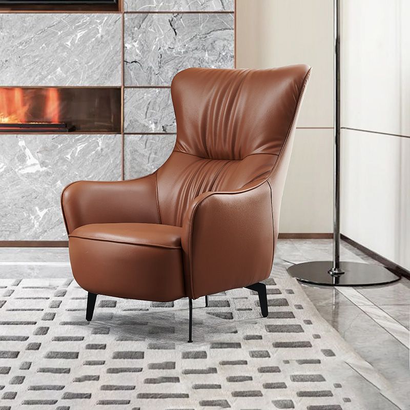 Contemporary Accent Armchair Faux Leather Barrel Accent Chair Clearhalo 'Accent Chairs' 'accent_chairs' 'Chairs & Seating' 'furn' 'furn_accent_chairs' 'Furniture' 'Living Room Furniture' 1200x1200_ba067a89-cf67-45be-beac-ed3cc8dd26c0