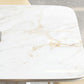 Glam Style Rectangle Table Sintered Stone Table with Metal Legs for Home