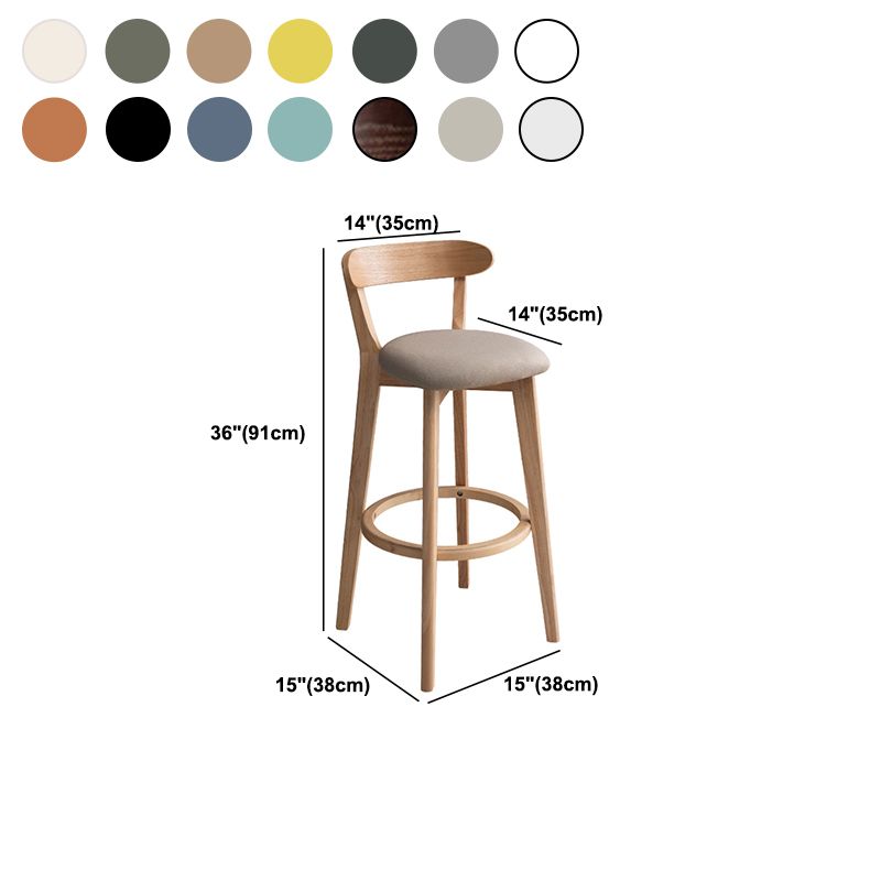 Modern Wood Barstool Fabric Cushion in Matte Finish for Indoor