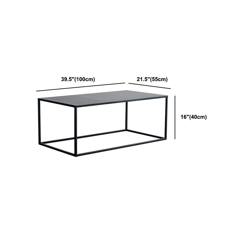 Iron Square Coffee Table with Fram Base in Black Mid-Century Modern
