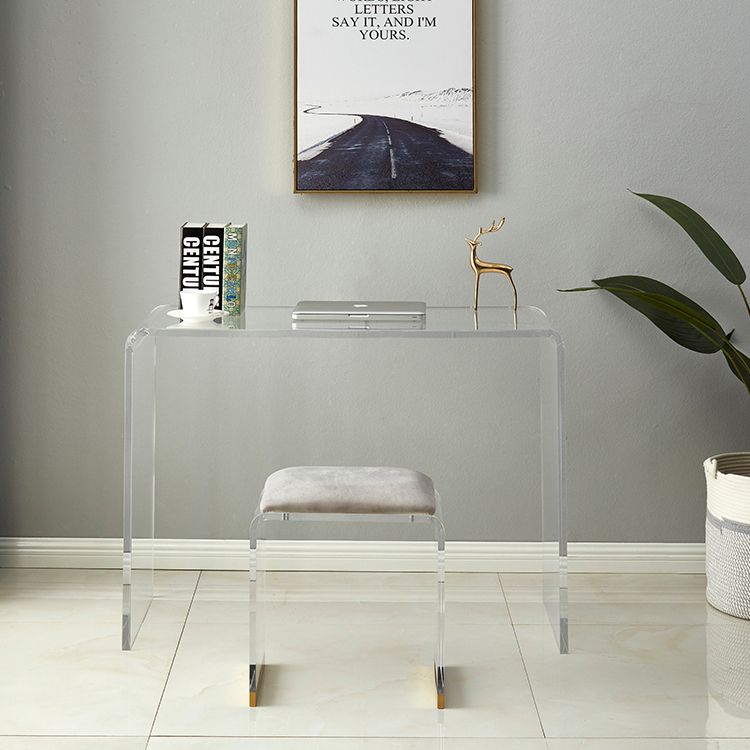 Scrivania di scrittura acrilica contemporanea slitta rettangolare da ufficio per casa