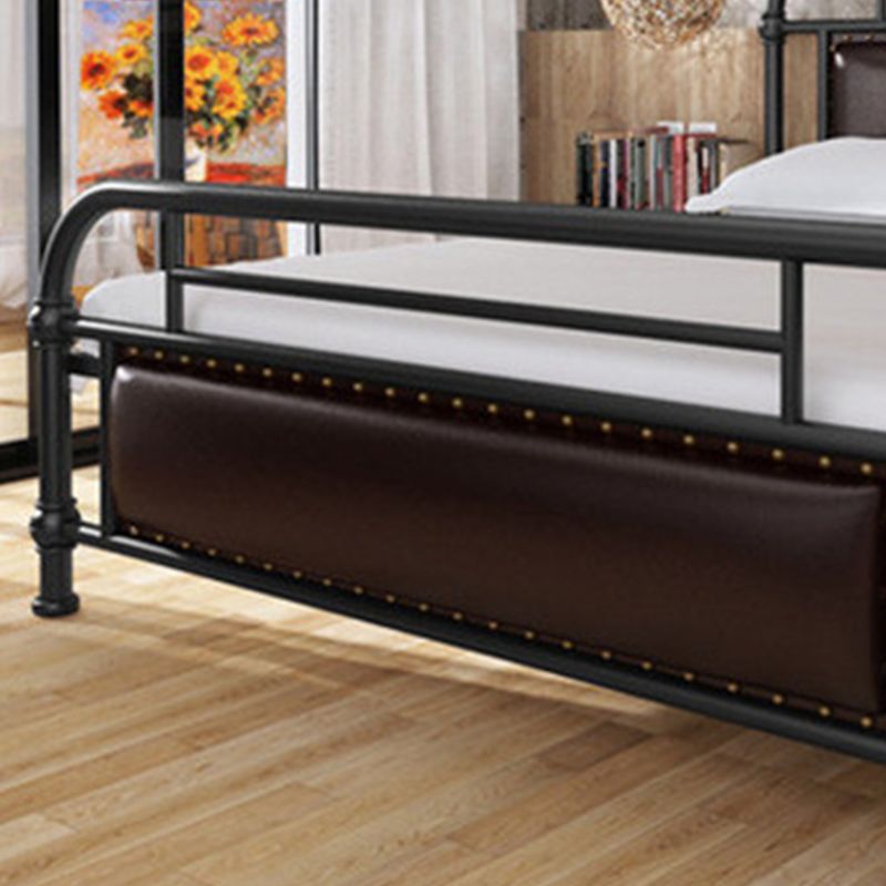 Industrial Nailhead Upholstered Bed Frame Metal 43.3" Tall Bed Clearhalo 'Bedroom Furniture' 'Beds' 'furn' 'furn_beds' 'Furniture' 1200x1200_ba0ffb95-cd1a-4f1a-9607-58820c5e4923
