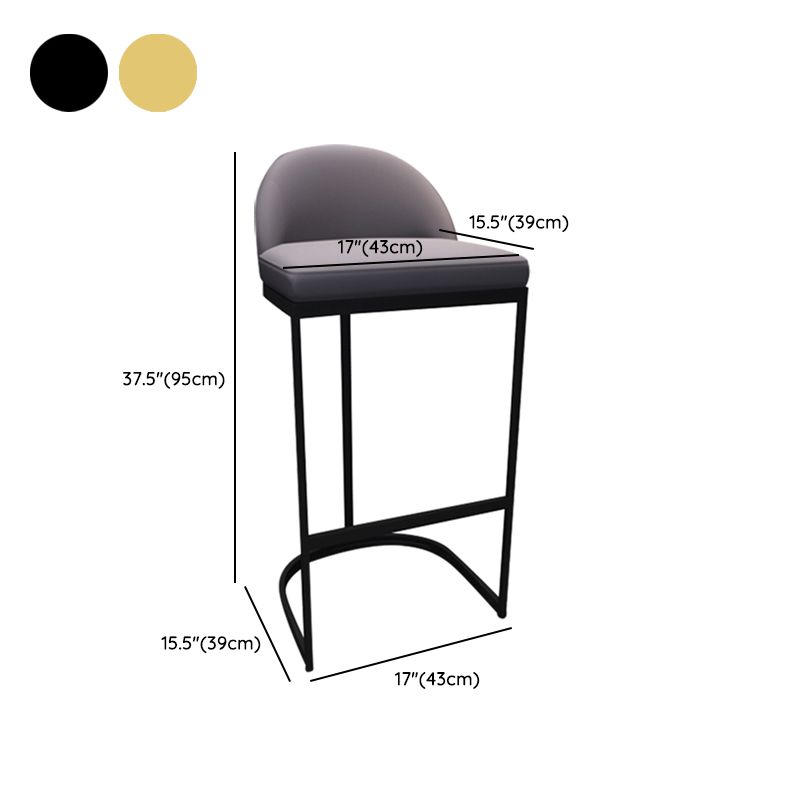 Low Back Bar Stools Glam Metal Dining Stools with Metal Base Clearhalo 'Bar Furniture' 'Bar Stools' 'bar_stools' 'furn' 'furn_bar_stools' 'Furniture' 'Kitchen & Dining Furniture' 1200x1200_ba10173a-6c85-4d21-b9d4-246f59ea3d9a