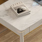 Glam 29.53" Tall Writing Desk Parsons Base White Office Desk with Drawer