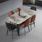 Modern Style Dining Table Sintered Stone Table with 4 Legs Carbon Steel Base Clearhalo ' dining_table' 'Dining Tables & Seating' 'Dining Tables' 'furn' 'furn_dining_table' 'Furniture' 'furniture_dining_table' 'Kitchen & Dining Furniture' 'kitchen&dining_furn' 'kitchen' 'kitchen_dining_table' 1200x1200_ba1137b7-1479-4648-bb82-042219376b55