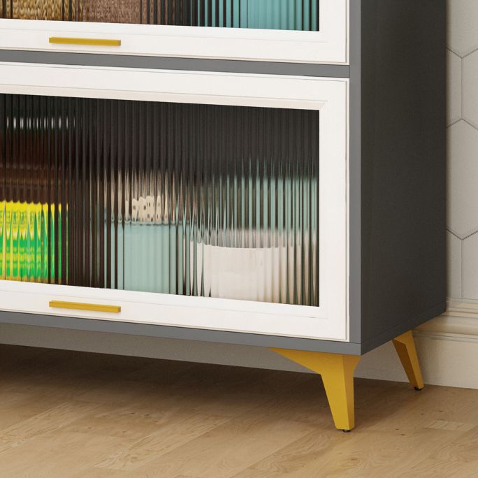 Sideboard in legno ingegnerizzato in stile glam Sideboard in vetro in vetro per soggiorno