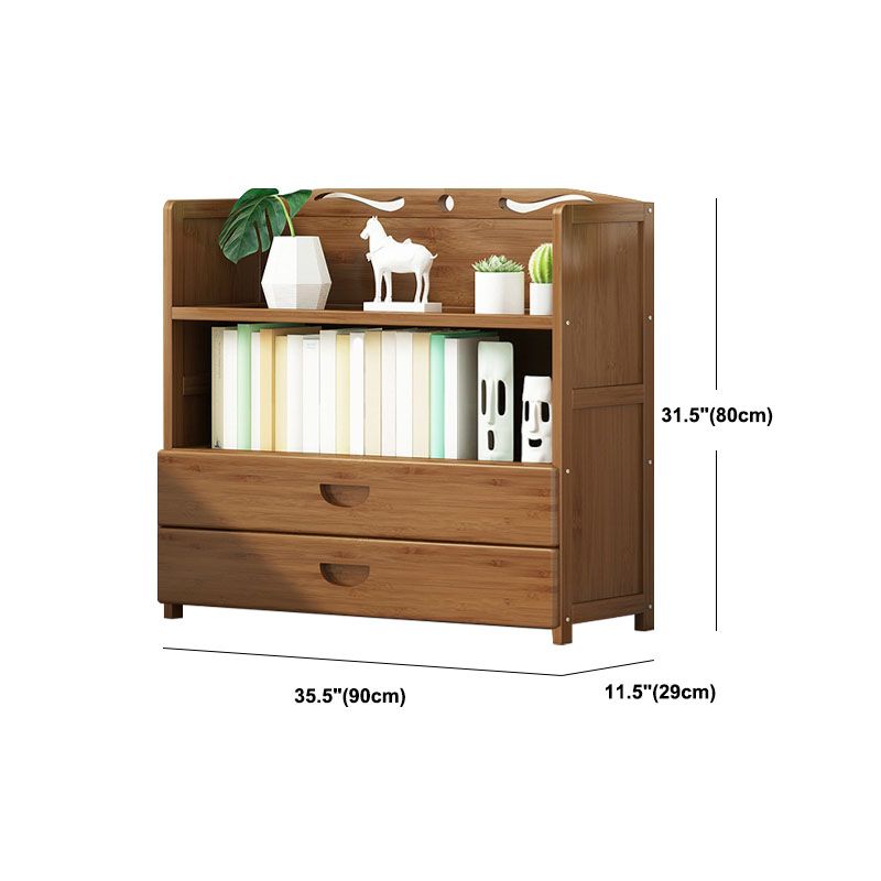 Modern Bamboo Shelf Bookcase Brown Closed Back Book Shelf for Study Room Clearhalo 'Bookcases' 'furn' 'furn_bookcases' 'Furniture' 'Office Furniture' 1200x1200_ba146100-f041-4309-9fd3-4f46e58da880