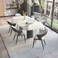 Rectangle Contemporary Dining Room Table White Sintered Stone Table with Black Metal Base Clearhalo ' dining_table' 'Dining Tables & Seating' 'Dining Tables' 'furn' 'furn_dining_table' 'Furniture' 'furniture_dining_table' 'Kitchen & Dining Furniture' 'kitchen&dining_furn' 'kitchen' 'kitchen_dining_table' 1200x1200_ba148802-0f3a-46e1-a366-e5fb21d22981