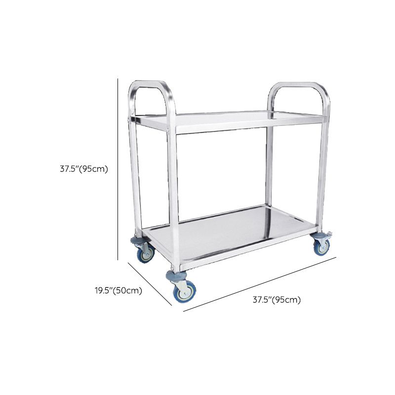 モダンオープンストレージ準備テーブル長方形の金属ダイニングルームキッチントロリー