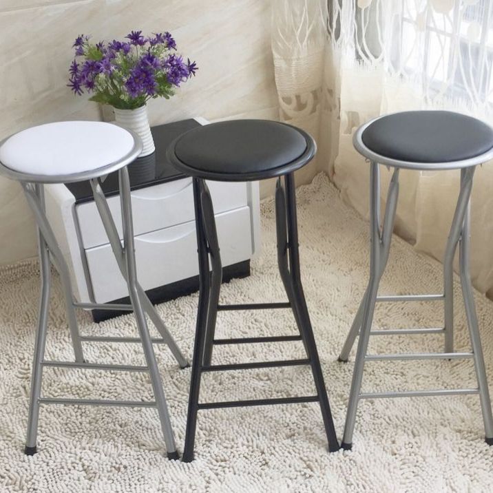 Modern Armless Foldable Counter Stool Steel Cashier Bar Stool with Pedal Clearhalo 'Bar Furniture' 'Bar Stools' 'bar_stools' 'furn' 'furn_bar_stools' 'furniture_bar_stools' 'Kitchen & Dining Furniture' 'kitchen&dining_furn' 'kitchen' 'kitchen_furn' Furniture' 1200x1200_ba166598-4d42-479f-9e74-2ac3b2096446