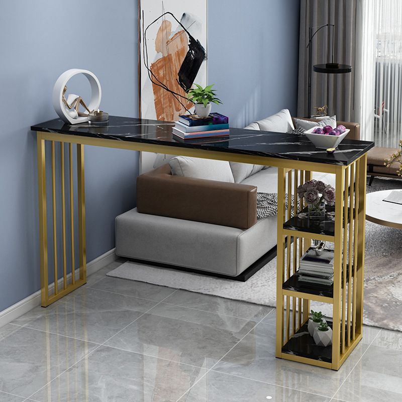 Marble Color Top Bar Table 42-inch Height Glam Style Bistro Table Clearhalo 'Bar Furniture' 'Bar Tables' 'bar_tables' 'furn' 'furn_bar_tables' 'Furniture' 'Kitchen & Dining Furniture' 1200x1200_ba17a3d1-b646-4d5d-85dd-e4434fdc9b5a