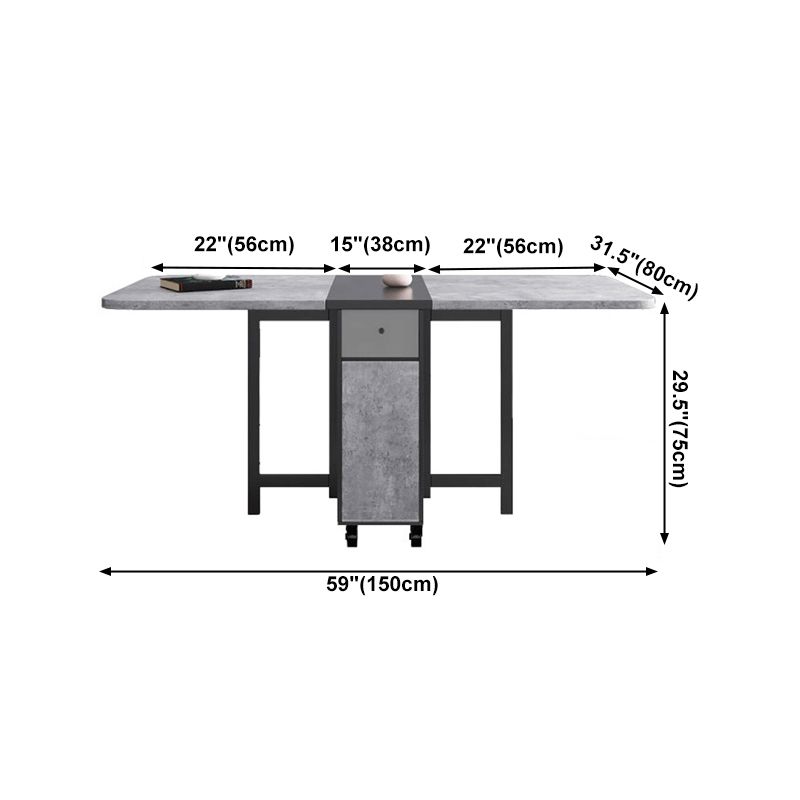 Contemporary Style Folding Dining Table Rectangle Table for Home Clearhalo ' dining_table' 'Dining Tables & Seating' 'Dining Tables' 'furn' 'furn_dining_table' 'Furniture' 'furniture_dining_table' 'Kitchen & Dining Furniture' 'kitchen&dining_furn' 'kitchen' 'kitchen_dining_table' 1200x1200_ba17db94-0014-4cbe-b65b-b6e8fb8440e8