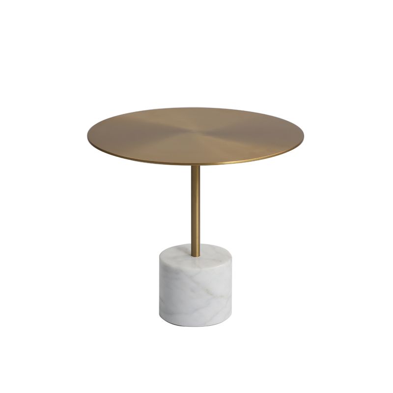 Marble Pedestal End Table Metal Black/ Gold Round Side End Table Clearhalo 'Coffee & Accent Tables' 'End & Side Tables' 'end_side_table' 'end_side_tables' 'furn' 'furn_end_side_tables' 'Furniture' 'furniture_end_side_table' 'Living Room Furniture' 1200x1200_ba18903d-7548-4f11-9e6b-3d058c249870