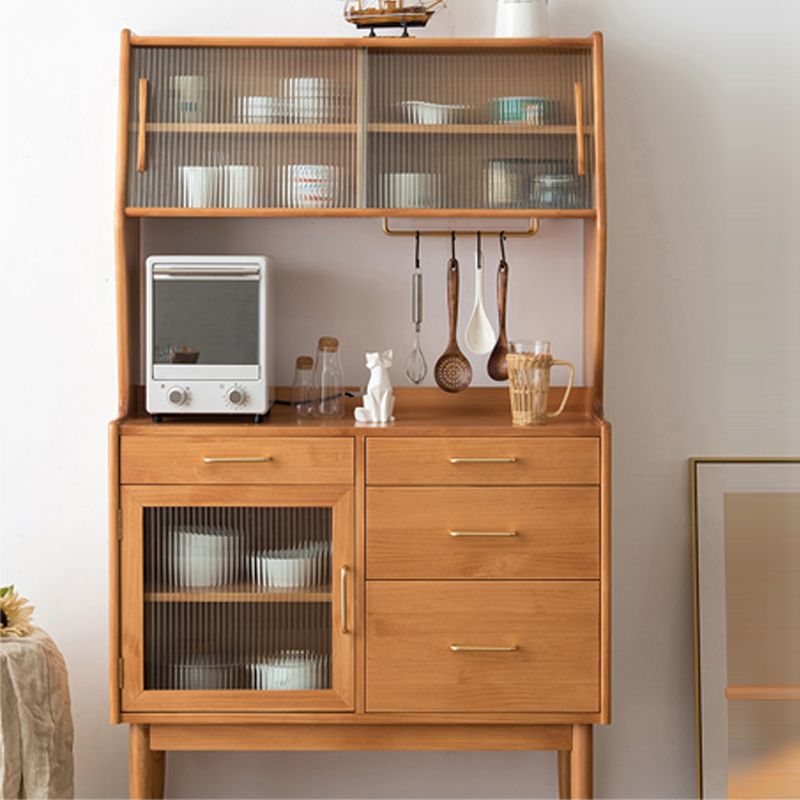 Sideboard in legno massiccio contemporaneo Tabella 4-Drawer Sideboard con porte scorrevoli