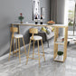 Modern Metal Rectangle Bistro Table Storage Double Pedestal Pub/Bar Table Clearhalo 'Bar Furniture' 'Bar Tables' 'bar_tables' 'furn' 'furn_bar_tables' 'Furniture' 'furniture_bar_tables' 'Kitchen & Dining Furniture' 'kitchen&dining_furn' 'kitchen' 1200x1200_ba18cf6e-60e6-4a44-a38a-a52f1f1e36b9