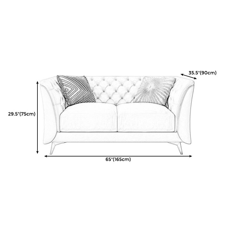 Modern Style Evagged Armrest Latex/sponge Padded Tufted Back Base Sofa Clearhalo 'furn' 'furn_sofas' 'Furniture' 'furniture_sofas' 'kitchen' 'kitchen_sofas' 'Living Room Furniture' 'Sofa' 'sofas' 1200x1200_ba1917e3-b59c-435a-934d-fd14d8227086