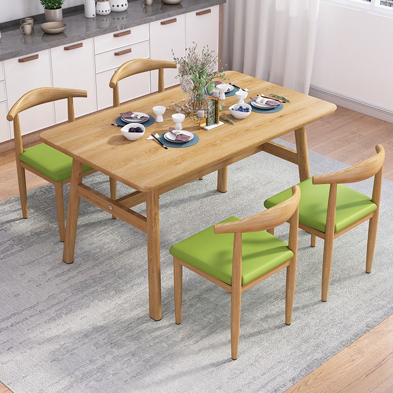 Rectangle Contemporary MDF Dining Room Set Standard Height Dining Furniture Set with Trestle Base Clearhalo 'Dining Room Sets' 'Dining Tables & Seating' 'dining_room_set' 'furn' 'furn_dining_room_set' 'Furniture' 'furniture_dining_room_set' 'Kitchen & Dining Furniture' 'kitchen&dining_furn' 'kitchen' 1200x1200_ba1b0227-ce46-4e12-98cb-2d761c86a85d